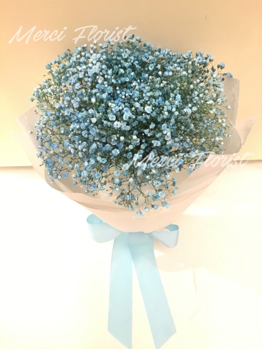**KBQ05** Star Flower Round Bouquet - Blue<br>滿天星 圓形花束 - 藍色