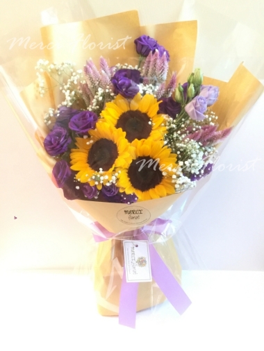 **BQ22** Sun Flower Long Bouquet-3 pcs<br>向日葵長形花束-3枝