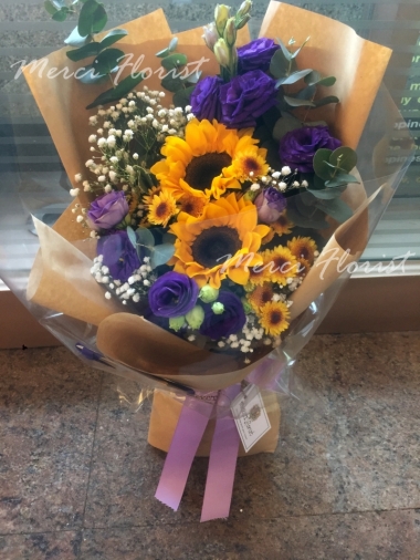 **KBQ87** Sun Flower Long Bouquet - 2pcs<br>向日葵 長形花束 - 2枝