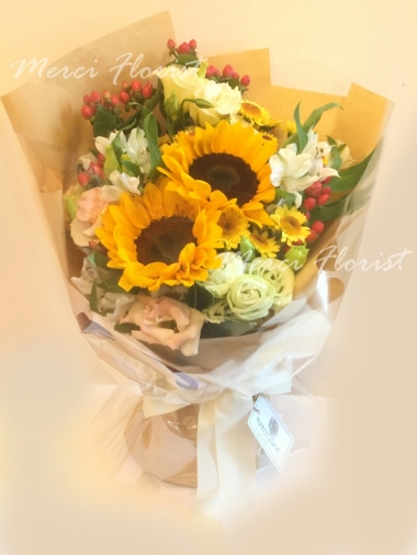 **KBQ86** Sun Flower Long Bouquet - 2pcs<br>向日葵 長形花束 - 2枝