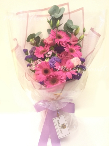 **KMBQ67** Gerbera Long Bouquet - Fuchsia- 6 pcs<br>太陽花 長形花束 - 粉色 - 6 枝