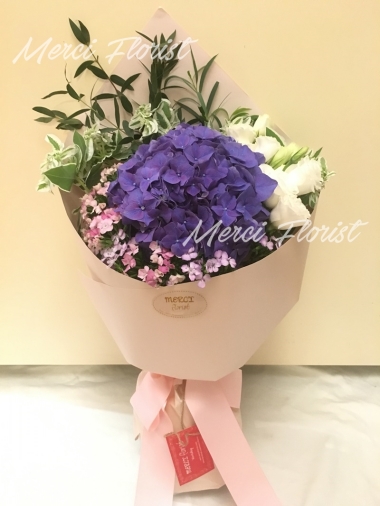 **KBQ12** Hydrangea Long Bouquet - Purple<br>繡球 長形花束 - 紫色