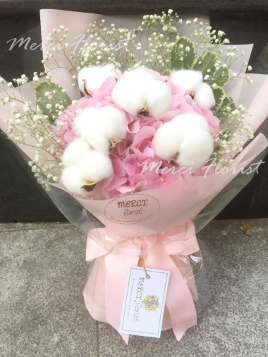 **KMBQ54** Hydrangea Mini Round Bouquet<br>繡球花 圓形小花束